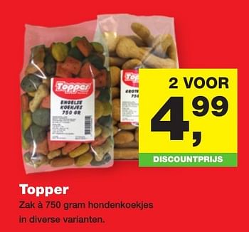 Aanbiedingen Topper zak à 750 gram hondenkoekjes - Topper - Geldig van 23/01/2017 tot 05/02/2017 bij Jumper