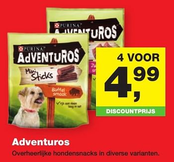 Aanbiedingen Adventuros overheerlijke hondensnacks - Adventuros - Geldig van 23/01/2017 tot 05/02/2017 bij Jumper