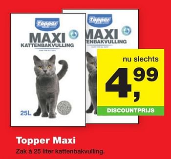 Aanbiedingen Topper maxi zak à 25 liter kattenbakvulling. - Topper - Geldig van 23/01/2017 tot 05/02/2017 bij Jumper