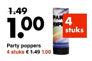 Aanbiedingen Party poppers - Huismerk - Wibra - Geldig van 22/01/2017 tot 11/02/2017 bij Wibra