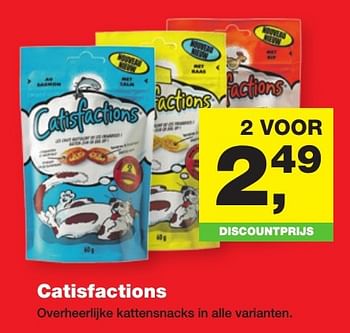 Aanbiedingen Catisfactions overheerlijke kattensnacks - Catisfactions - Geldig van 23/01/2017 tot 05/02/2017 bij Jumper