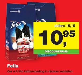 Aanbiedingen Felix zak à 4 kilo kattenvoeding - Felix - Geldig van 23/01/2017 tot 05/02/2017 bij Jumper