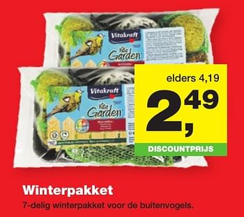 Aanbiedingen Winterpakket 7-delig winterpakket voor de buitenvogels. - Vitakraft - Geldig van 23/01/2017 tot 05/02/2017 bij Jumper