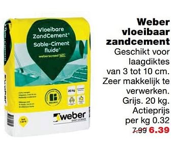 Aanbiedingen Weber vloeibaar zandcement - Weber - Geldig van 23/01/2017 tot 29/01/2017 bij Praxis