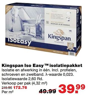 Aanbiedingen Kingspan iso easy tm isolatiepakket - Kingspan - Geldig van 23/01/2017 tot 29/01/2017 bij Praxis