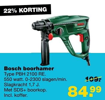 Aanbiedingen Bosch boorhamer type pbh 2100 re - Bosch - Geldig van 23/01/2017 tot 29/01/2017 bij Praxis