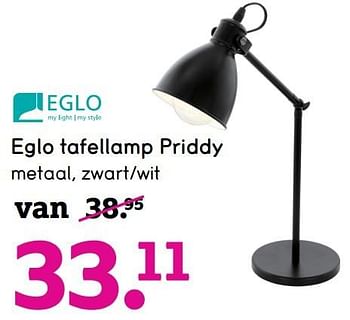 Aanbiedingen Eglo tafellamp priddy - Eglo - Geldig van 23/01/2017 tot 29/01/2017 bij Leen Bakker