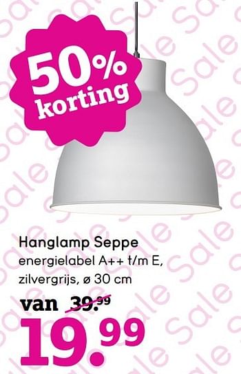 Aanbiedingen Hanglamp seppe - Huismerk - Leen Bakker - Geldig van 23/01/2017 tot 29/01/2017 bij Leen Bakker