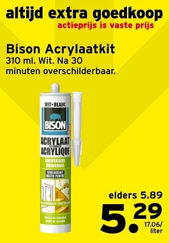 Aanbiedingen Bison acrylaatkit - Bison - Geldig van 23/01/2017 tot 29/01/2017 bij Gamma