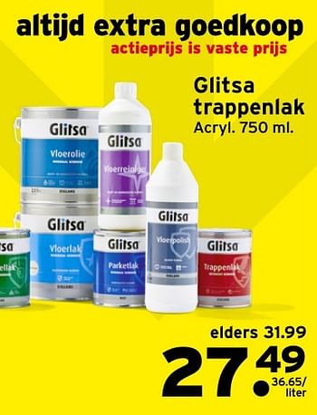 Aanbiedingen Glitsa trappenlak - Glitsa - Geldig van 23/01/2017 tot 29/01/2017 bij Gamma