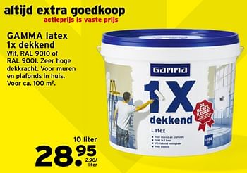 Aanbiedingen Gamma latex 1x dekkend - Gamma - Geldig van 23/01/2017 tot 29/01/2017 bij Gamma