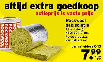 Aanbiedingen Rockwool dakisolatie - Rockwool - Geldig van 23/01/2017 tot 29/01/2017 bij Gamma