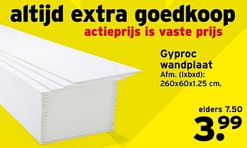 Aanbiedingen Gyproc wandplaat - Gyproc - Geldig van 23/01/2017 tot 29/01/2017 bij Gamma
