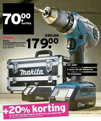 Aanbiedingen Makita accuschroefboormachine - Makita - Geldig van 23/01/2017 tot 29/01/2017 bij Gamma