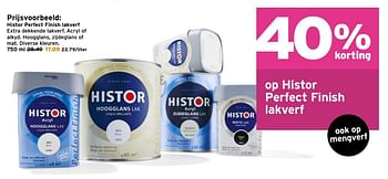Aanbiedingen Histor perfect finish lakverf - Histor - Geldig van 23/01/2017 tot 29/01/2017 bij Gamma