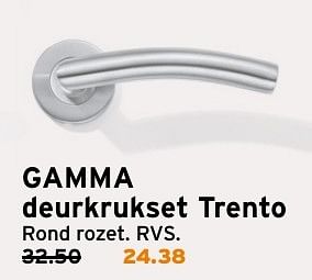 Aanbiedingen Gamma deurkrukset trento - Huismerk - Gamma - Geldig van 23/01/2017 tot 29/01/2017 bij Gamma