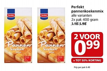 Aanbiedingen Perfekt pannenkoekenmix - Perfekt - Geldig van 23/01/2017 tot 29/01/2017 bij Jan Linders