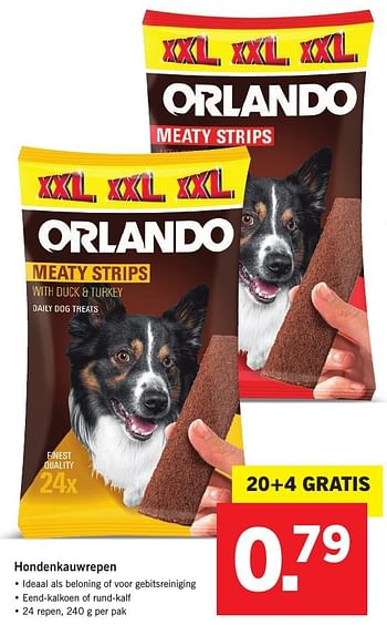 Aanbiedingen Hondenkauwrepen - Orlando - Geldig van 23/01/2017 tot 29/01/2017 bij Lidl