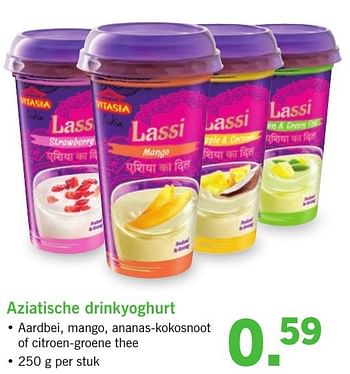 Aanbiedingen Aziatische drinkyoghurt - Vitasia - Geldig van 23/01/2017 tot 29/01/2017 bij Lidl