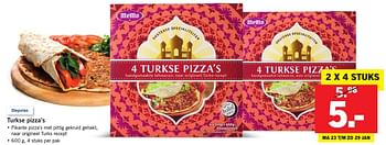 Aanbiedingen Turkse pizza`s - Memo - Geldig van 23/01/2017 tot 29/01/2017 bij Lidl