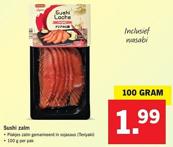 Aanbiedingen Sushi zalm - Vitasia - Geldig van 23/01/2017 tot 29/01/2017 bij Lidl