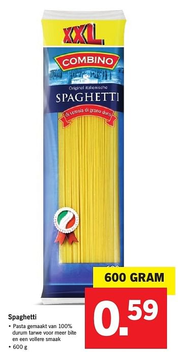 Aanbiedingen Spaghetti - Combino - Geldig van 23/01/2017 tot 29/01/2017 bij Lidl