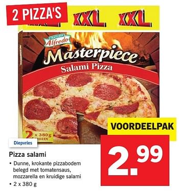 Aanbiedingen Pizza salami - Alfredo - Geldig van 23/01/2017 tot 29/01/2017 bij Lidl