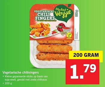 Aanbiedingen Vegetarische chilivingers - My Best Veggie - Geldig van 23/01/2017 tot 29/01/2017 bij Lidl