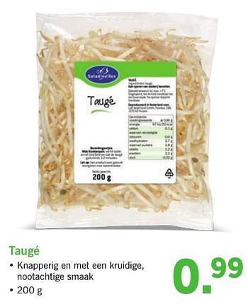 Aanbiedingen Taugé - Saladinettes - Geldig van 23/01/2017 tot 29/01/2017 bij Lidl