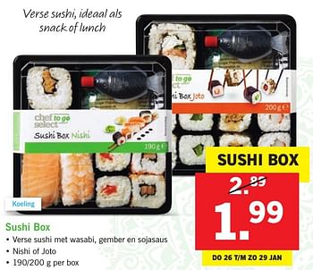 Aanbiedingen Sushi box - Chef select - Geldig van 23/01/2017 tot 29/01/2017 bij Lidl