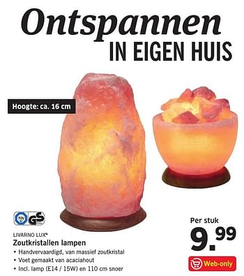 Aanbiedingen Zoutkristallen lampen - livarnolux - Geldig van 23/01/2017 tot 29/01/2017 bij Lidl