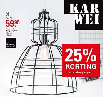 Aanbiedingen Hanglamp gaby - Huismerk Karwei - Geldig van 23/01/2017 tot 05/02/2017 bij Karwei