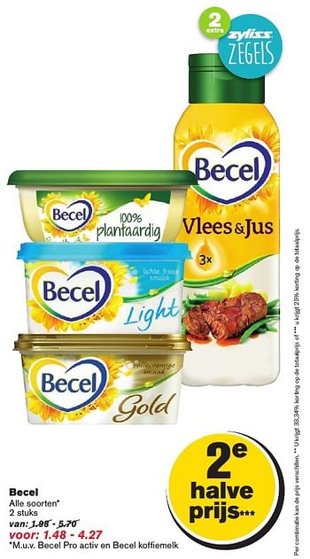Aanbiedingen Becel light - Becel - Geldig van 25/01/2017 tot 31/01/2017 bij Hoogvliet