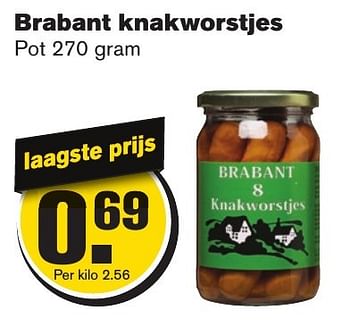 Aanbiedingen Brabant knakworstjes - Brabant - Geldig van 25/01/2017 tot 31/01/2017 bij Hoogvliet