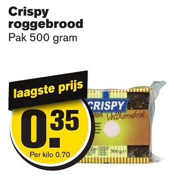 Aanbiedingen Crispy roggebrood - Crispy - Geldig van 25/01/2017 tot 31/01/2017 bij Hoogvliet