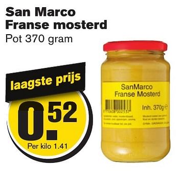 Aanbiedingen San marco franse mosterd - San Marco - Geldig van 25/01/2017 tot 31/01/2017 bij Hoogvliet