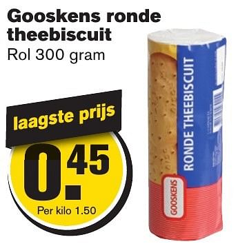 Aanbiedingen Gooskens ronde theebiscuit - Gooskens - Geldig van 25/01/2017 tot 31/01/2017 bij Hoogvliet