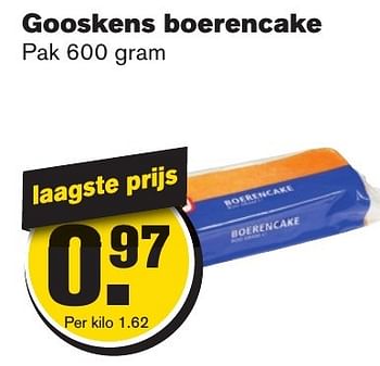 Aanbiedingen Gooskens boerencake - Gooskens - Geldig van 25/01/2017 tot 31/01/2017 bij Hoogvliet