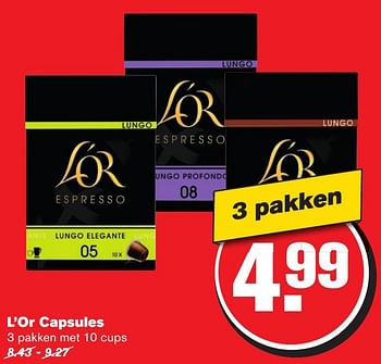 Aanbiedingen L`or capsules - L'Or Espresso - Geldig van 25/01/2017 tot 31/01/2017 bij Hoogvliet