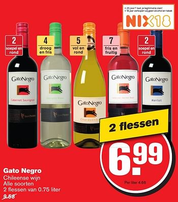 Aanbiedingen Gato negro - Rode wijnen - Geldig van 25/01/2017 tot 31/01/2017 bij Hoogvliet