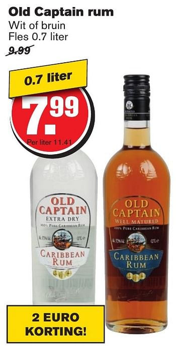 Aanbiedingen Old captain rum - Old Captain - Geldig van 25/01/2017 tot 31/01/2017 bij Hoogvliet