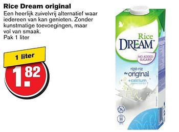 Aanbiedingen Rice dream original - Rice Dream - Geldig van 25/01/2017 tot 31/01/2017 bij Hoogvliet