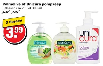 Aanbiedingen Palmolive of unicura pompzeep - Huismerk - Hoogvliet - Geldig van 25/01/2017 tot 31/01/2017 bij Hoogvliet
