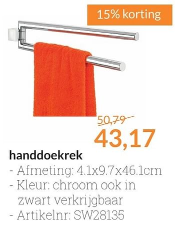 Aanbiedingen Handdoekrek - Nomad - Geldig van 01/02/2017 tot 28/02/2017 bij Sanitairwinkel