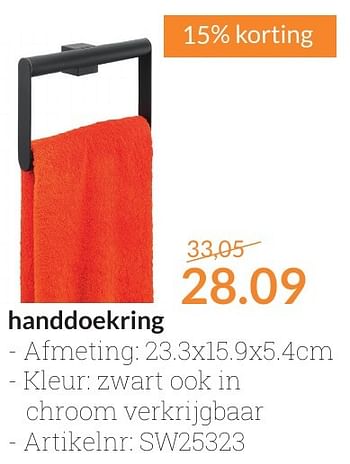 Aanbiedingen Handdoekring - Nomad - Geldig van 01/02/2017 tot 28/02/2017 bij Sanitairwinkel