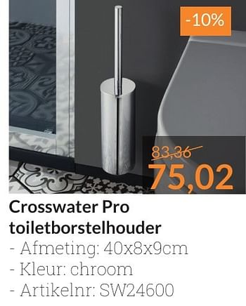 Aanbiedingen Crosswater pro toiletborstelhouder - Crosswater - Geldig van 01/02/2017 tot 28/02/2017 bij Sanitairwinkel