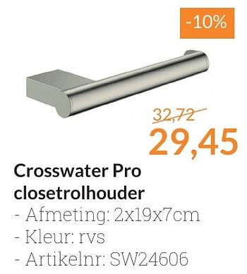 Aanbiedingen Crosswater pro closetrolhouder - Crosswater - Geldig van 01/02/2017 tot 28/02/2017 bij Sanitairwinkel
