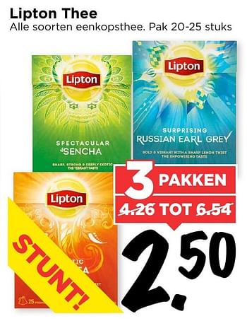 Aanbiedingen Lipton thee - Lipton - Geldig van 29/01/2017 tot 04/02/2017 bij Vomar
