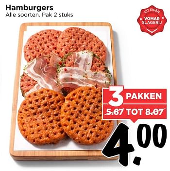 Aanbiedingen Hamburgers - Huismerk Vomar - Geldig van 29/01/2017 tot 04/02/2017 bij Vomar