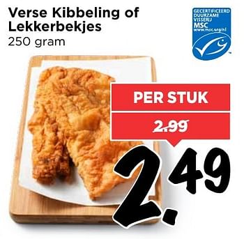 Aanbiedingen Verse kibbeling of lekkerbekjes - Huismerk Vomar - Geldig van 29/01/2017 tot 04/02/2017 bij Vomar